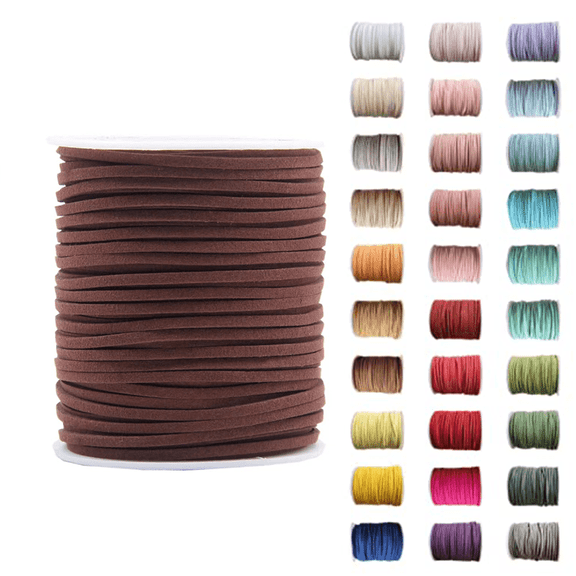 50 Yards Faux Suede Cord 2.5mm Suede Lace Faux Leather Cord, Microsuede Flat Leather String Cord for Necklace, Bracelets, Jewelry Making, Leather Lace, Arts & Crafts DIY