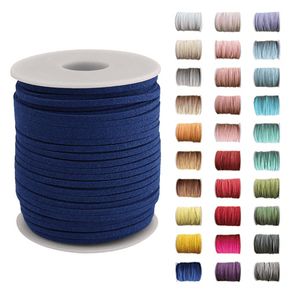 50 Yards Faux Suede Cord 2.5mm Suede Lace Faux Leather Cord, Microsuede Flat Leather String Cord for Necklace, Bracelets, Jewelry Making, Leather Lace, Arts & Crafts DIY