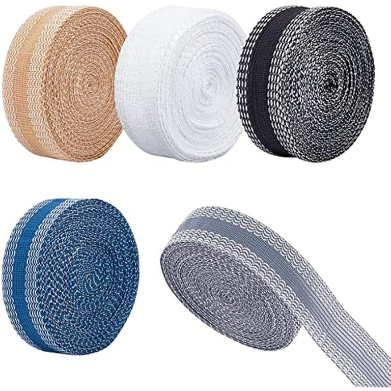 Polyester Hem Tape Pants Shortening Tape Pants Fabric Tape 1 Inch X 5.5  Yards Iron on Hemming Tape for Clothes Jeans Dress Trousers Sewing , Blue  5m