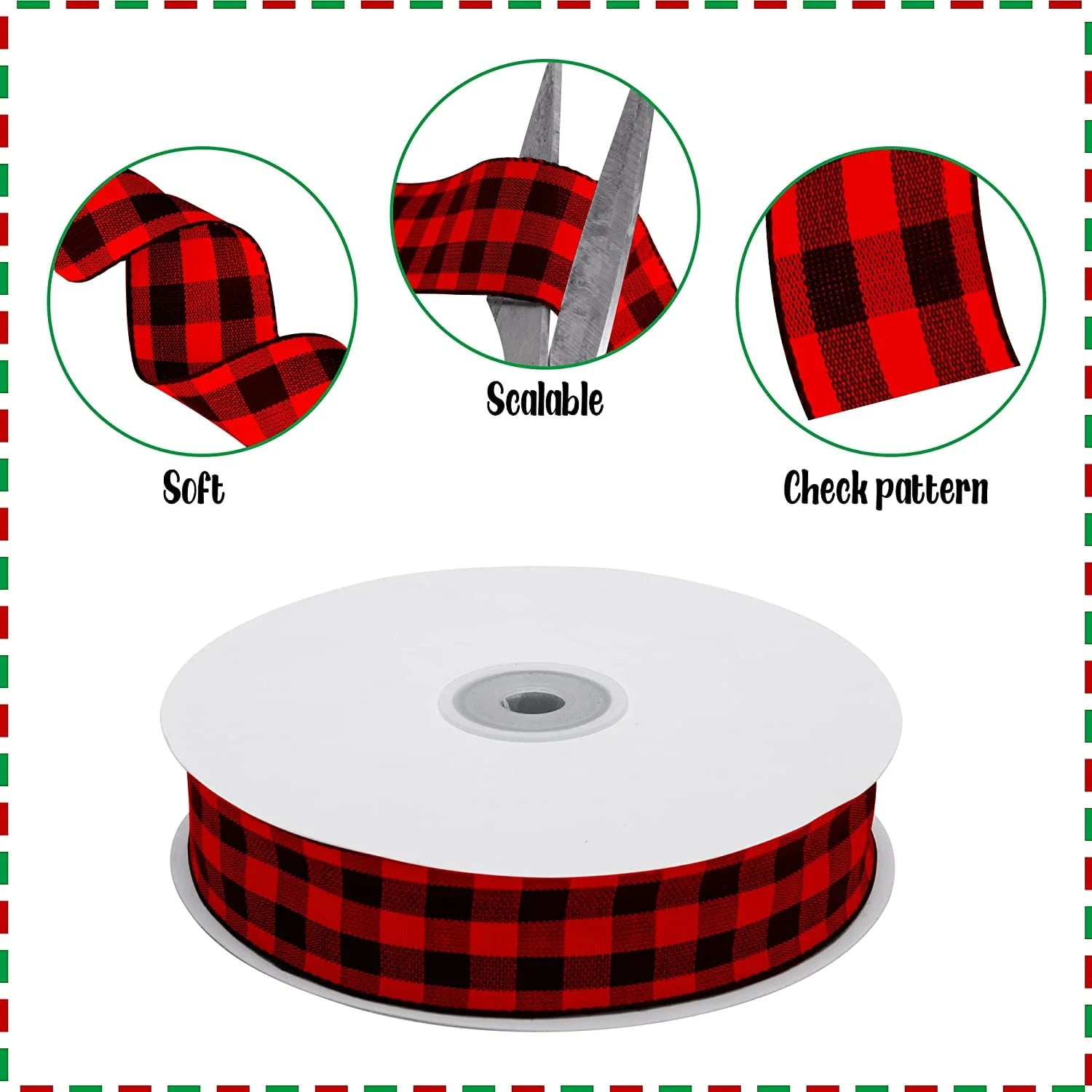 50 Yards Large Buffalo Check Ribbon 50 Yard Large Buffalo Plaid Ribbon ...