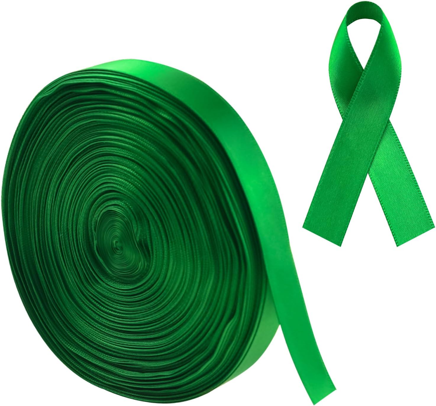 50 Yards Mental Health Awareness Satin Ribbon, Green Liver Cancer ...