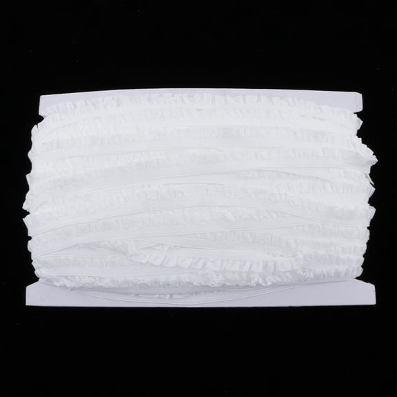 50 Yards Multirole Pleated Lace Elastic Ribbon DIY Sewing Crafts - White