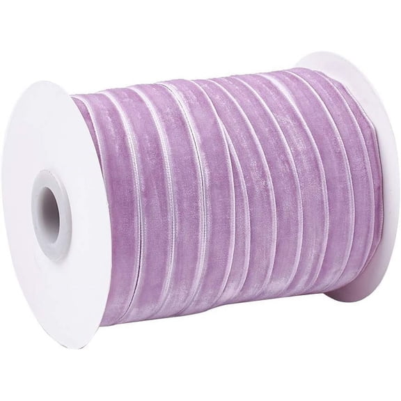 50 Yards Orchid Single Face Velvet Ribbon for Christmas Wedding Wrapping Crafts Decoration Favors