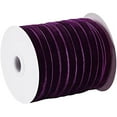 thumbnail image 1 of 50 Yards Purple Single Face Velvet Ribbon for Christmas Wedding Wrapping Crafts Decoration Favors, 1 of 9