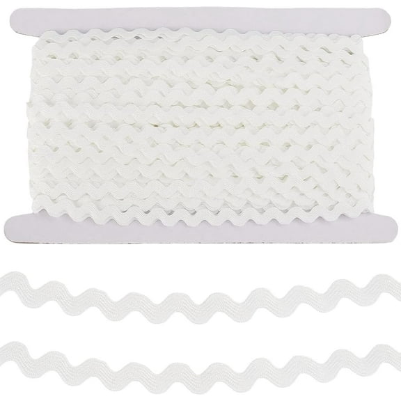 50 Yards Rick Rack Trim for Sewing 3/8 Inch White RIC Rac Sewing Rickrack Lace Wave Ribbon Zig Zag Wave Bending Lace Trim S Shaped Woven Fabric for DIY Crafts Wedding Dress White DIY
