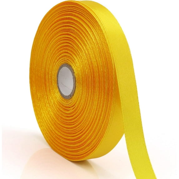 50 Yards Satin Ribbon Roll Solid Fabric Ribbon for Gift Wrapping Chair Sash Valentine's Day Wedding Birthday Party Decoration Hair Floral DIY Crafts