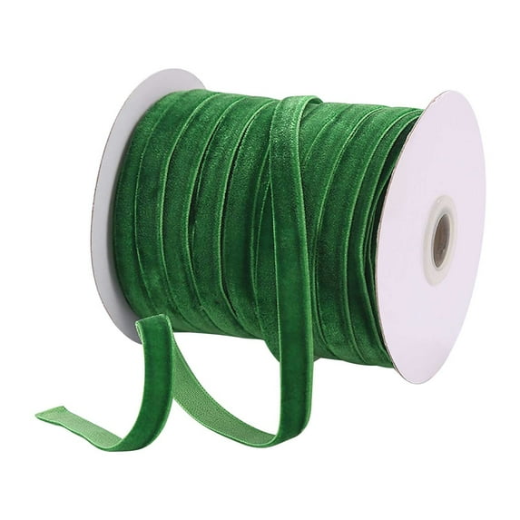 50 Yards Velvet Ribbons 0.4 Inch Single Face Ribbon Vintage Luxury Craft Ribbon for Bowknot DIY Gift Wrapping Wedding Christmas Valentin's Day Decorations Holiday Crafts Supplies