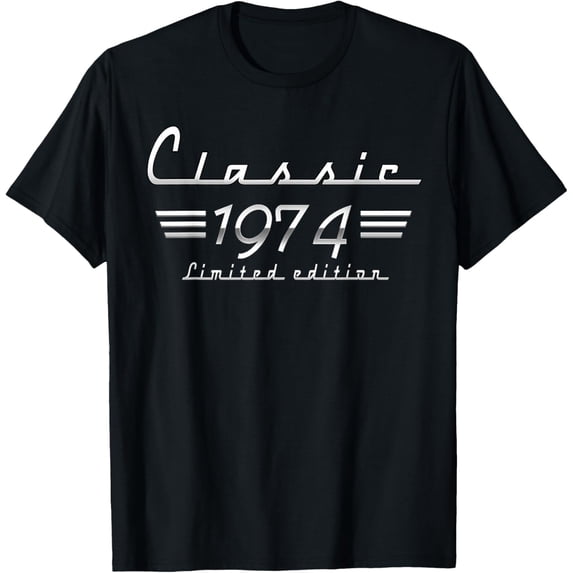 50 Year Old Gift Classic 1974 Limited Edition 50th Birthday T-ShirtMen and women, Black T-shirt, size: Extra large