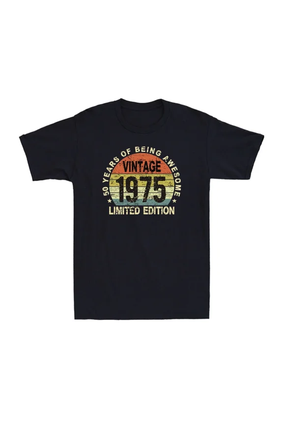 50 Year Old Gifts Vintage 1975 Limited Edition 50th Birthday Retro Men's T-Shirt