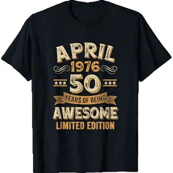50 Years Awesome Vintage April 1976 50Th Birthday T-Shirt