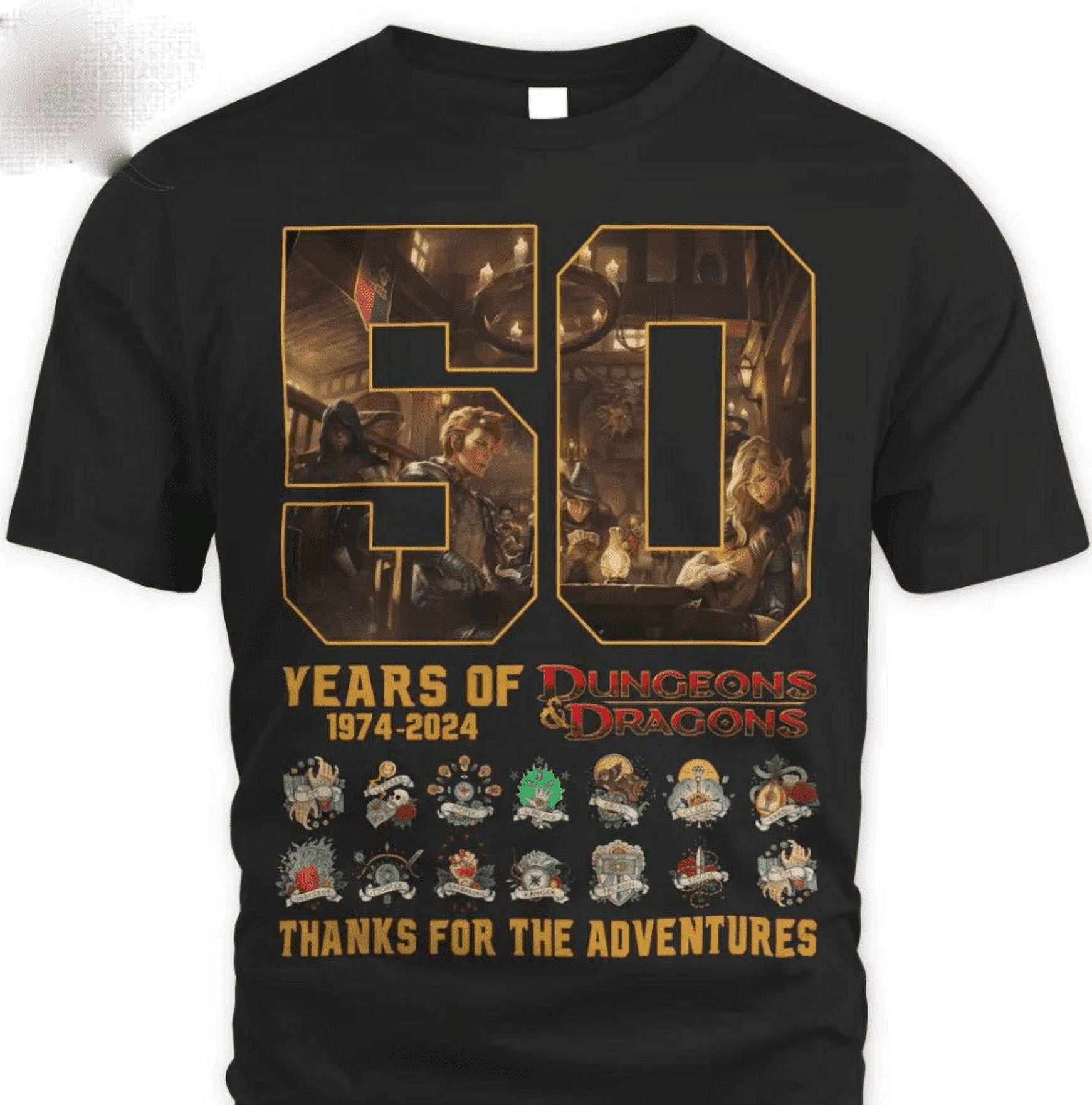 50 Years Of 1974 2024 Dungeons & Dragons TShirt Thank You For The