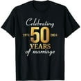 thumbnail image 1 of 50 Years Of Marriage Est. 1974 2024 50th Wedding Anniversary T-Shirt, 1 of 4