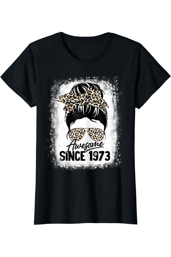 50 Years Old Awesome Since 1973 Leopard 50th Birthday T-Shirt