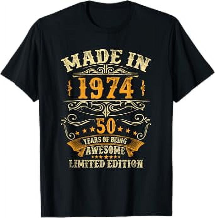 50 Years Old Gifts Men Vintage Made In 1974 50th Birthday TShirt