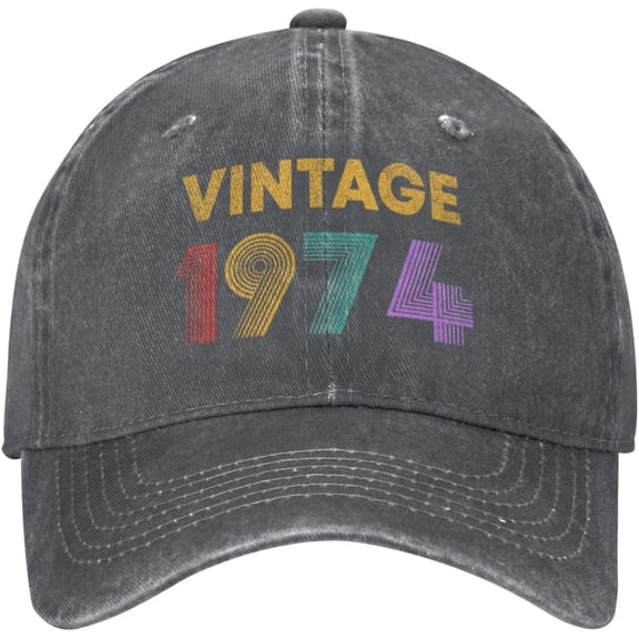50 Years Old Vintage 1974 50th Birthday Gifts Cowboy Hat Men Vintage Baseball Cap Women Trucker Hat Dad Hat Black