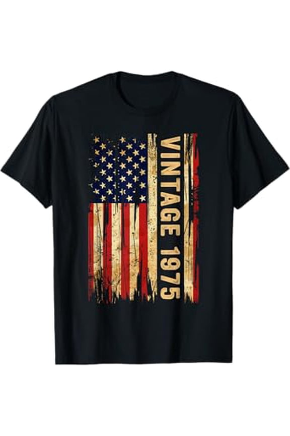 50 Years Old Vintage Birthday Gifts 1975 American Flag 50Th Birthday Men Hot Trending Vintage T-Shirt Unisex S To 5Xl