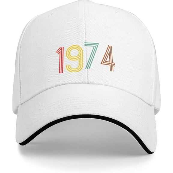 50 Years Vintage 1974 Retro 50th Birthday Baseball Cap Sun Hat Gift Women Trucker Hat Snapback Hat Men Dad Hat Black