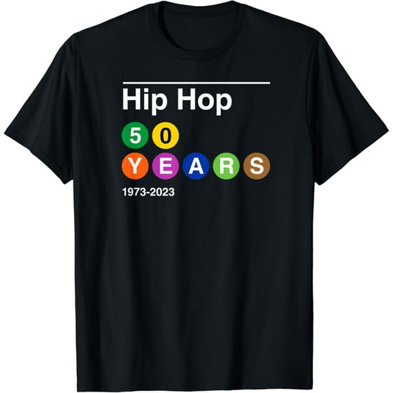 50 Years of Hip Hop 1973-2023 50th Anniversary Subway Sign T-Shirt