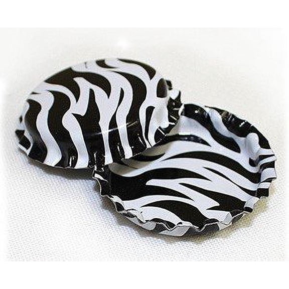 50 Zebra Print ON BOTH SIDES Bottle Caps New Unused Bottlecaps Cap 2 Sided Color