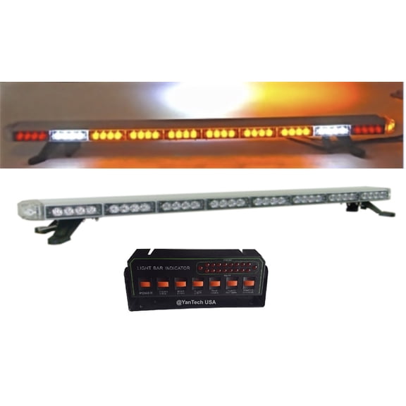 50" amber LED  strobe emergency light bar tow/low truck fleet wrecker w/ cargo lights, brake lights & turn signals