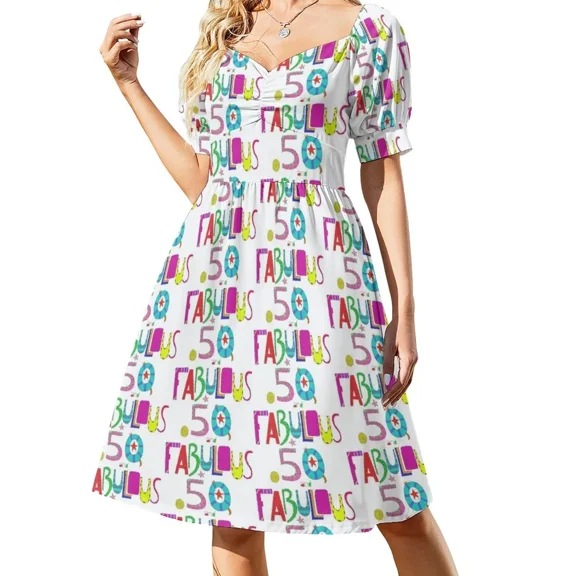 50 and Fabulous Happy 50th Birthday Sleeveless Dress women clothing 2024 new arrivals summer dress daily