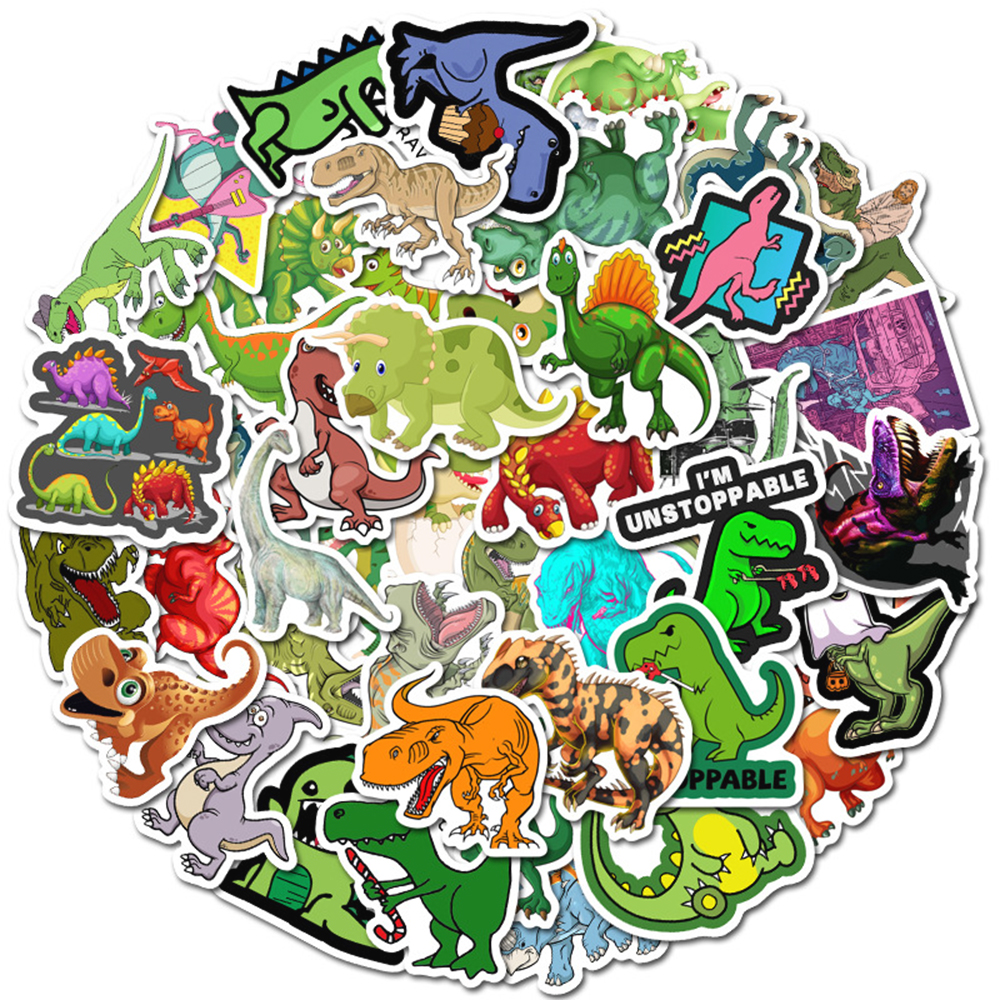 50 cartoon dinosaur series stickers waterproof stickers DIY - Walmart.com