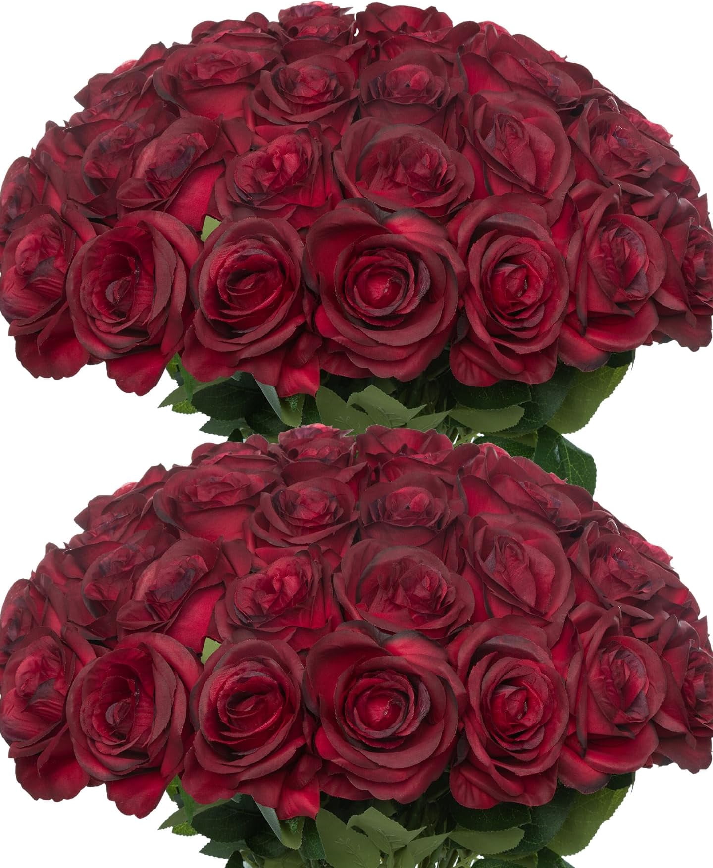 50 count Artificial Roses in Bulk,Realistic Silk Rose with Long Stem ...