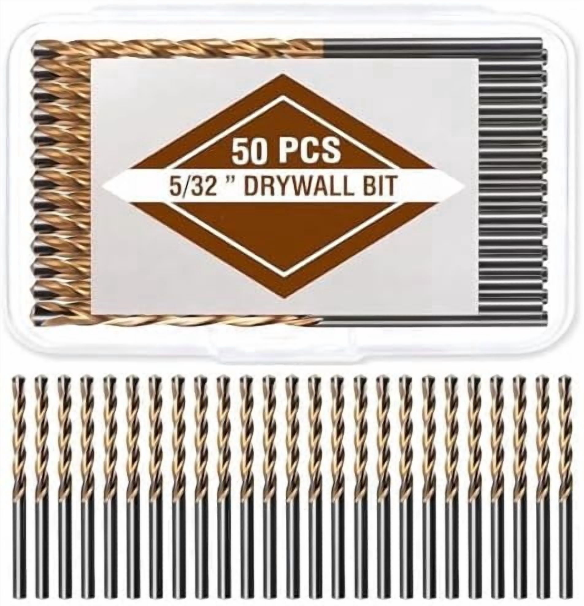 50 count Drywall Bit, 5/32 Inch Spiral Rotary Cut Out Bits, High Speed ...