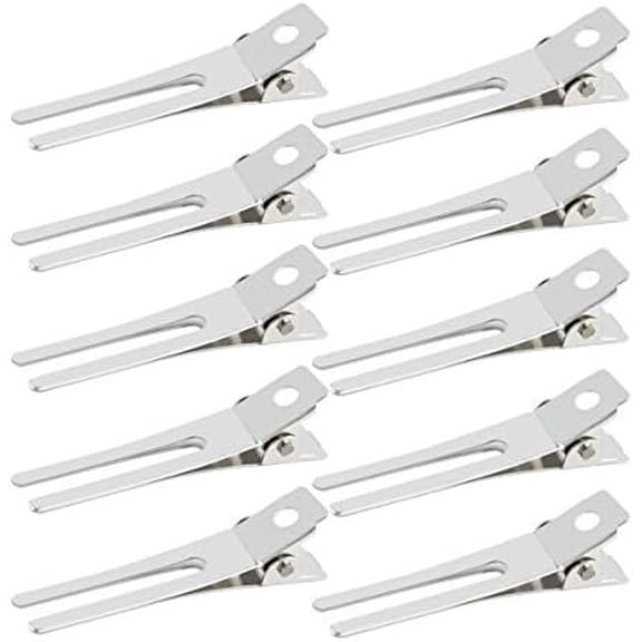 50 count Hairdressing Double Prong Curl Clips,  1.8" Setting Section Hair Clips Metal  Hairpins for Bow  Pin Clip, Styling Salon, Barber ()