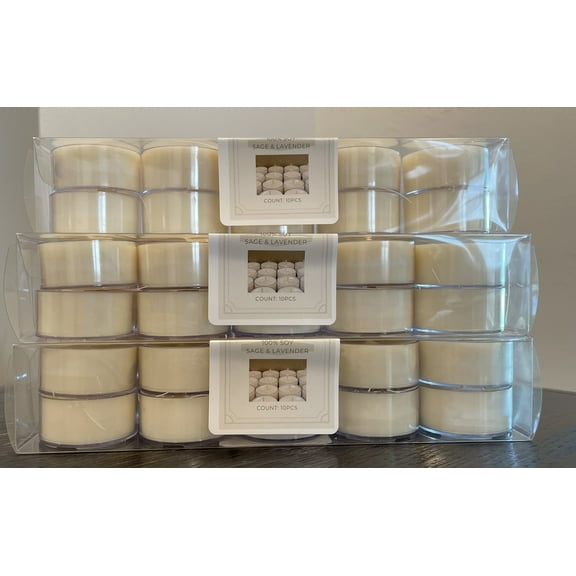 50 count - Lavender Scented Tealights - Made from 100% Natural Soy Wax, unbleached cotton wicks and dye free.