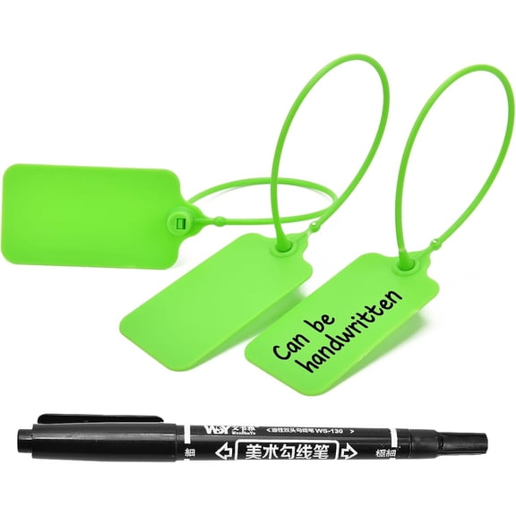 50 count Luggage Tags Seals Label Logistics Sign Tie Bag Tag, Sealing Storage Multi Purpose Name ID Tag with Marker for Suitcases, Backpack, Schoolbag, Key ()