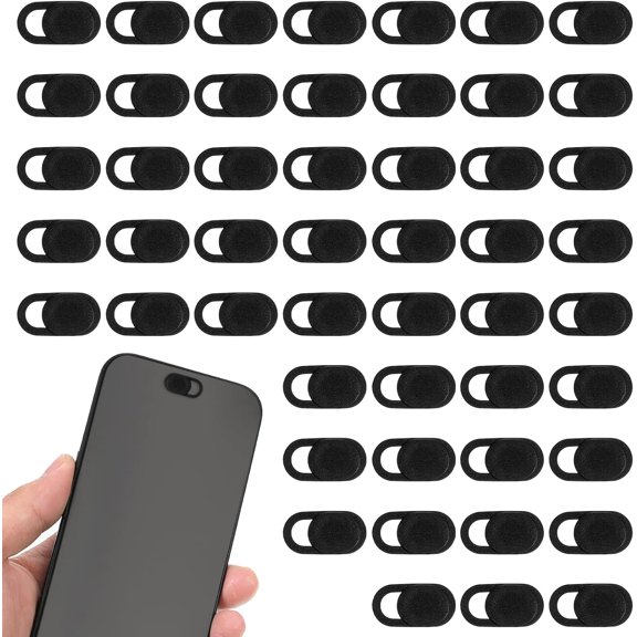 50 count Webcam Cover Slide, Laptop Camera Cover Slide Ultra-Thin PC Camera Covers Cameras Covers Slides Universal Cameras Cap for Laptop, Smartphone, PC, Tablet (Black)