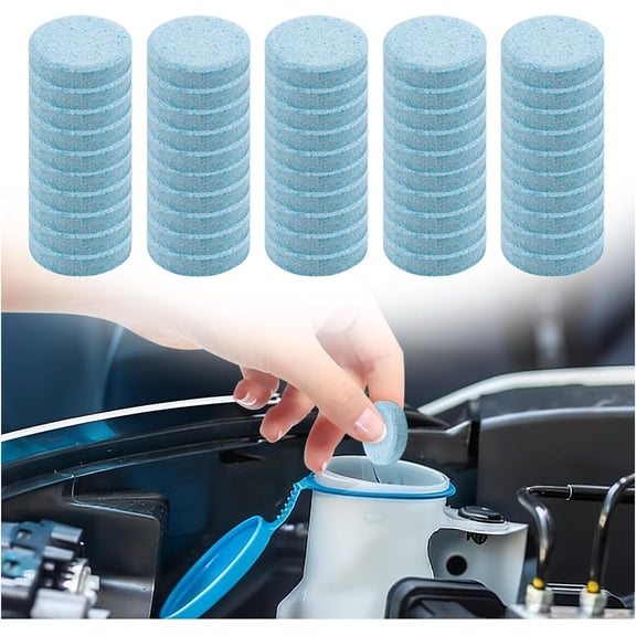 50 count Windshield Washer Tablets,-Dissolving Windshield Washer Fluid Tablets Concentrate Effervescent for Automotive Glass,Window,Portable Windshields Wiper Fluid Tablet