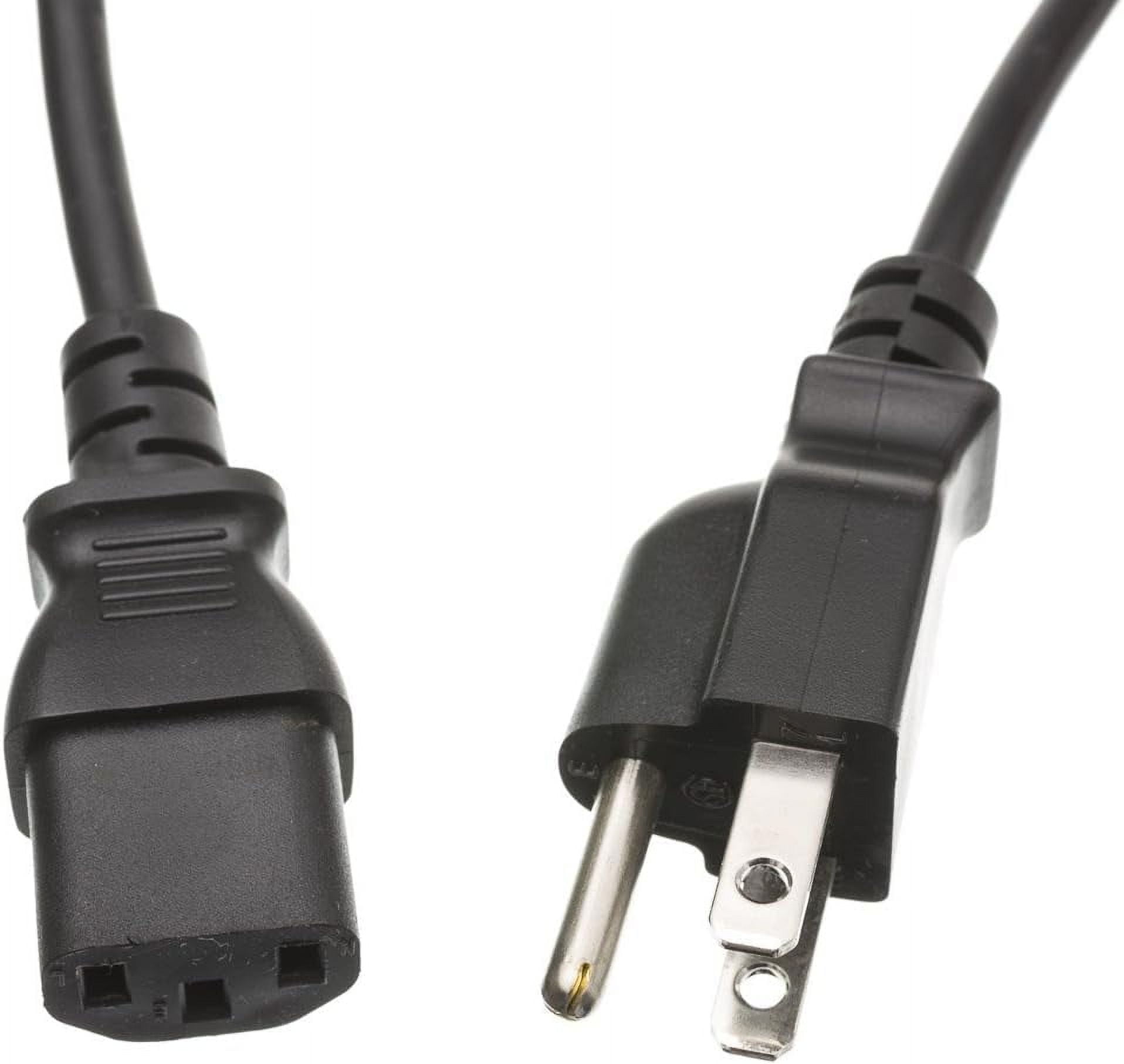 50 feet Computer/Monitor Power Cord, C13 Female to NEMA 5-15P Male Plug ...