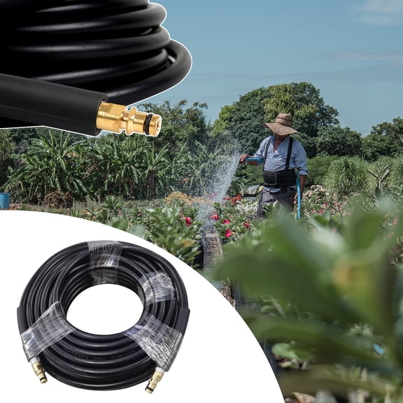 50-foot High Pressure Washer Replacement Hose, Durable Pressure Cleaning Pipe with No. 1 Connector for Garden and Vehicle Maintenance B#131 Black