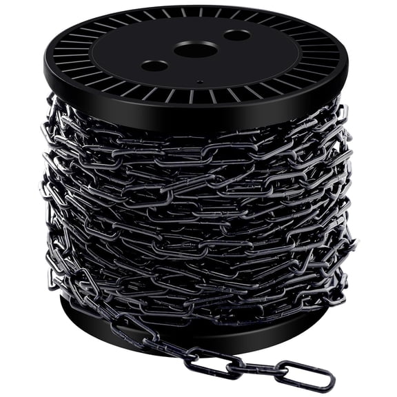 50 ft 1/12" Metal Hanging Chains Fixture Chain Decorative Black Light Duty Utility for Plants, Basket, Fixture, Chandelier, Lamp (2mm 50ft)