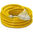50 ft 10 Gauge Heavy Duty Extension Cord 3 Outlet Lighted SJTW
