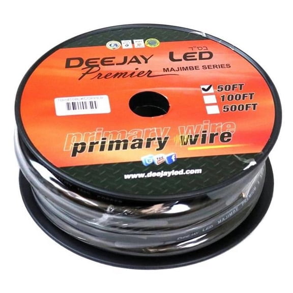 50 ft. Deejay LED 4 Gauge Pure Copper, Black