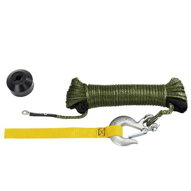 50 ft. x 0.1875 in. Synthetic Winch Rope Kit with Snap Hook & Rubber  Stopper 