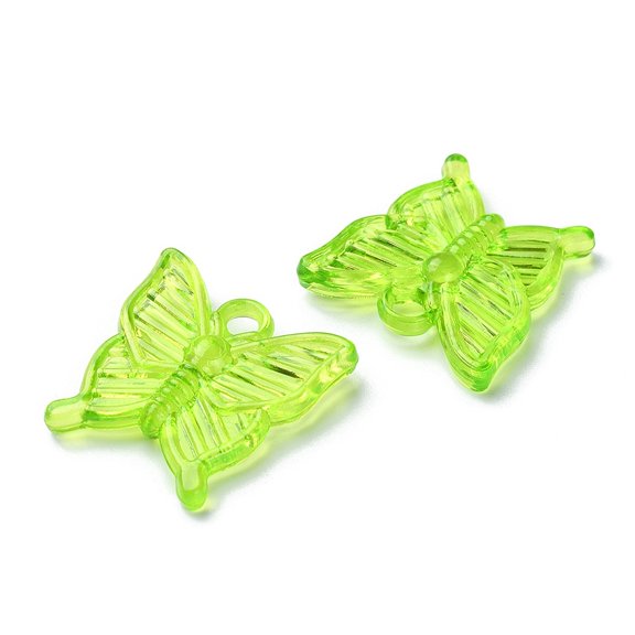 50 g 50g Transparent Acrylic Pendants Butterfly Charm Mixed color 23.5x23x4mm Hole: 3mm 53pcs/50g