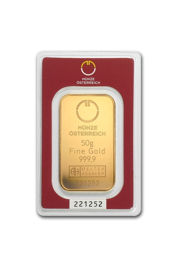 50 gram Gold Bar - Austrian Mint (In Assay)