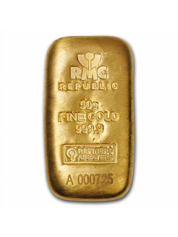 50 gram Gold Bar - Brand Name (w/Assay Card)