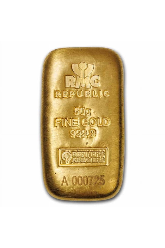 50 gram Gold Bar - Brand Name (w/Assay Card)