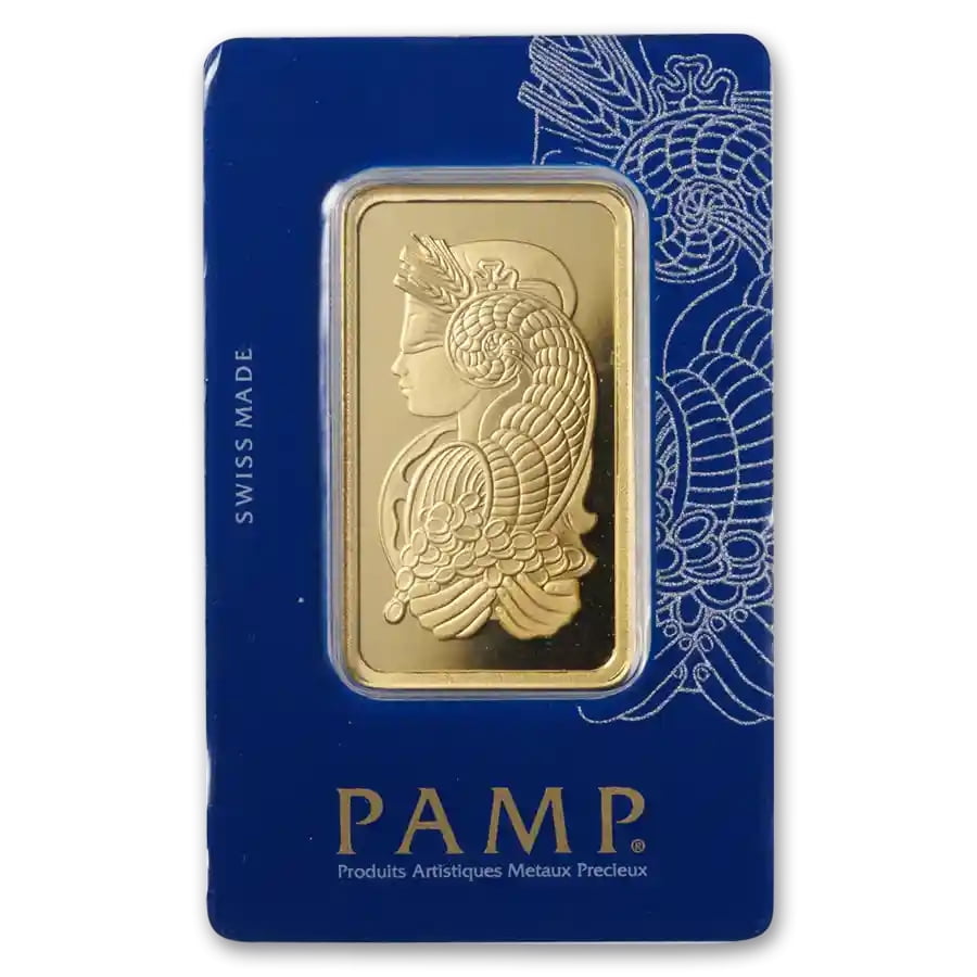 50 gram Gold PAMP Suisse Fortuna Veriscan Bar w/ Assay Card