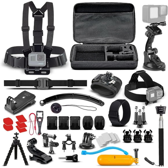 50 in 1 Action Camera Accessory Kit Compatible with GoPro Hero11/10/9/8/7/6/5, GoPro Max, GoPro Fusion, Insta360, DJI Osmo Action, AKASO, and More