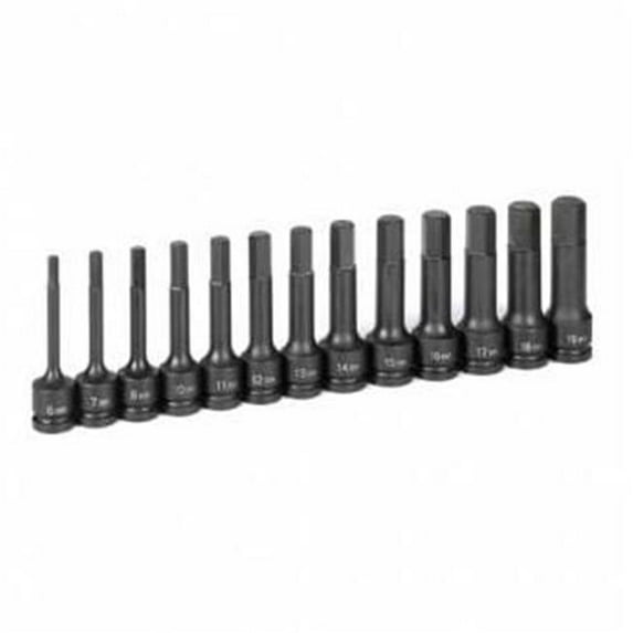 50 in. Drive 4 in. Length Metric Hex Driver Set - 13 Piece