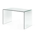thumbnail image 1 of 50 in. Kyo U Shaped & Wide Surface Tempered Glass Computer Desk, Clear, 1 of 1