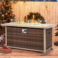 thumbnail image 1 of 50 in Propane Fire Pit Table,Rattan Fire Pit Table with Glass Wind Guard,50,000 BTU Gas Firepits for Outside Output, 1 of 10
