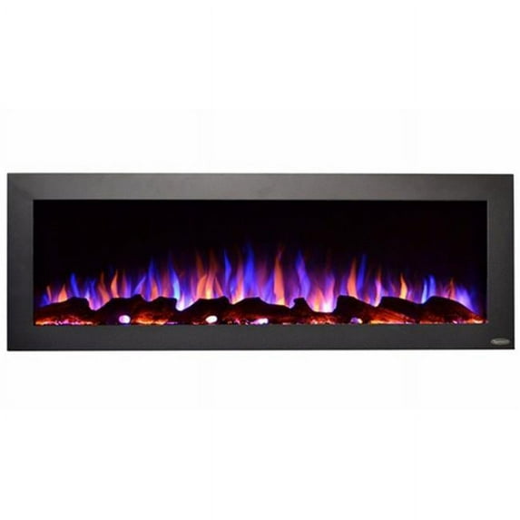 50 in. Sideline Outdoor Wall Mounted Electric Fireplace, Black