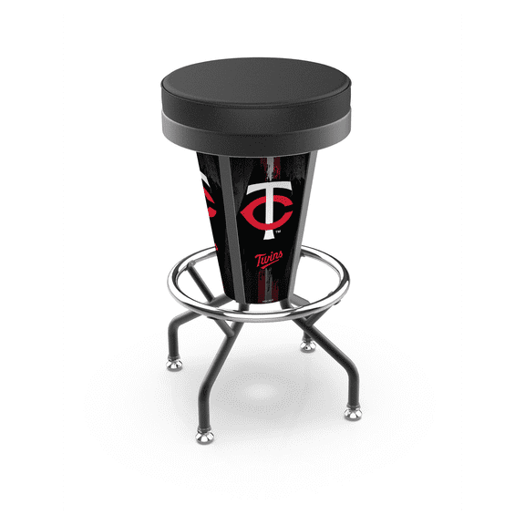 L018 - 36" Black Wrinkle Texas A&M Swivel Bar Stool with Jailhouse Style Back by Holland Bar Stool Co.